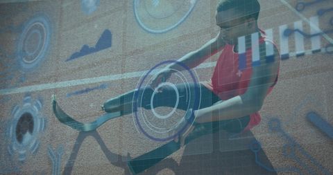 Athlete with Prostheses Embraces Digital Transformation - Download Free Stock Images Pikwizard.com