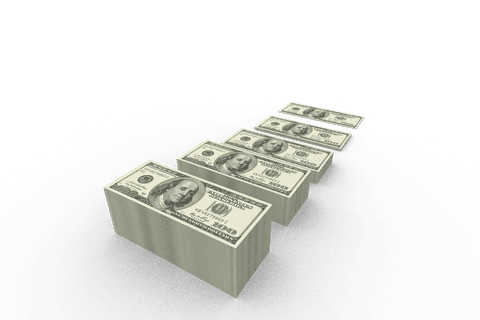 Stacked US Dollar Banknotes on Transparent Background