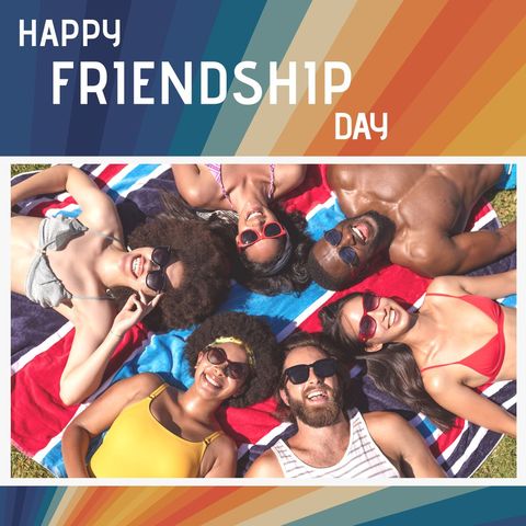 Joyful Bond Multiracial Friends Celebrating Friendship Day Outdoors