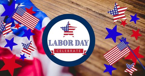 Festive Labor Day Celebration with Flags and Stars - Download Free Stock Images Pikwizard.com