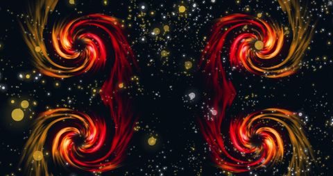 Vibrant Spiral Flames and Sparkles on Black - Download Free Stock Images Pikwizard.com