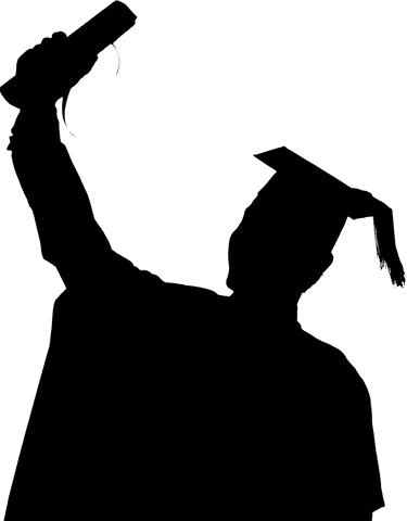 silhouette of man holding graduation document on transparent background - Download Free Stock Videos Pikwizard.com