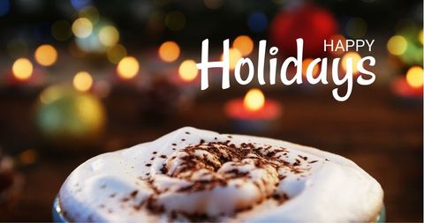 Festive Holiday Hot Chocolate with Bokeh Lights - Download Free Stock Images Pikwizard.com