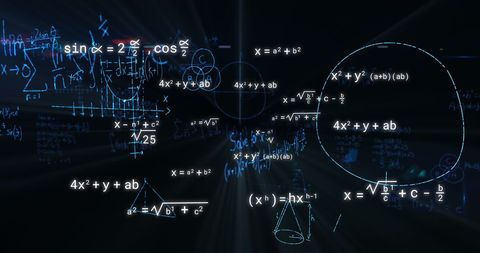 Mathematical Equations Floating on Dynamic Black Background - Download Free Stock Images Pikwizard.com