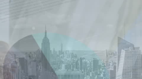 Digital Data Over Modern Cityscape Exemplifying Global Business