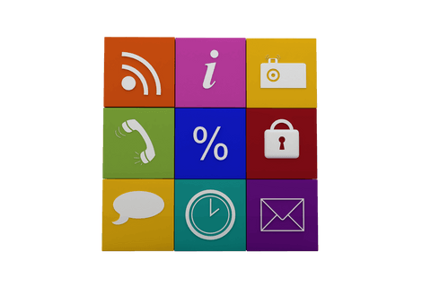 3d cube of media icons on transparent background - Download Free Stock Videos Pikwizard.com