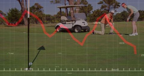 Golf Coaching with Overlaid Business Growth Chart in Nature Setting - Download Free Stock Images Pikwizard.com