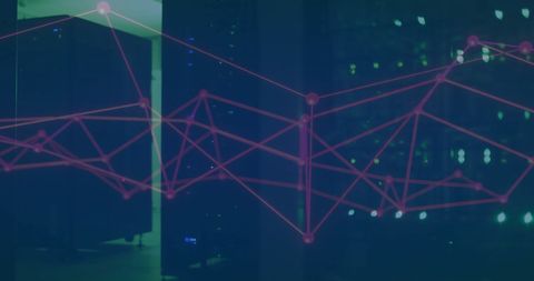 Digitally Generated Network Overlays in a Modern Server Room - Download Free Stock Images Pikwizard.com