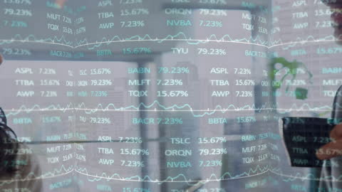 Animated Data Processing Overlay on Diverse Team