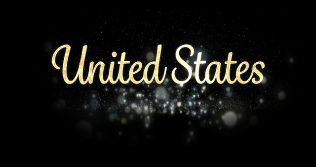 Elegant United States Typography with Gold Sparkle Effect - Download Free Stock Images Pikwizard.com