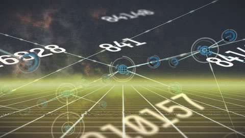 Dynamic Numbers Animation Representing Financial Data Analysis