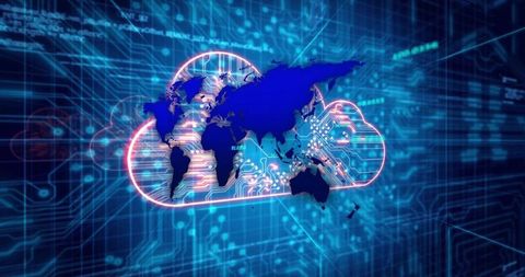 Futuristic Cloud Technology with World Connectivity