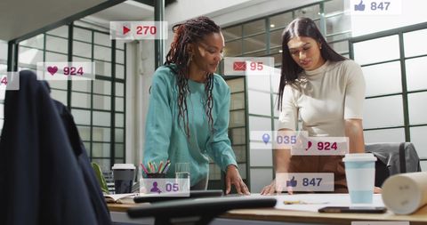 Collaborative Female Coworkers Day in Bright Office Spaces