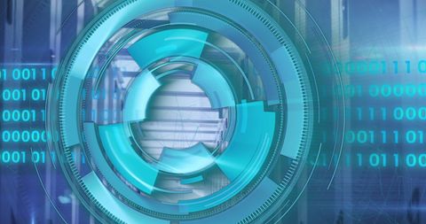 Futuristic Technology Interface Over Digital Binary Code - Download Free Stock Images Pikwizard.com