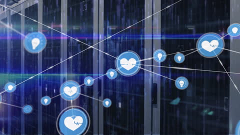 Futuristic Digital Network in a Server Room Concept