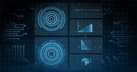 Futuristic Digital Interface With Data Graphics and Charts - Download Free Stock Images Pikwizard.com