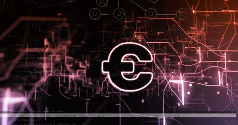 Euro Symbol with Digital Glitch and Data Interface - Download Free Stock Images Pikwizard.com