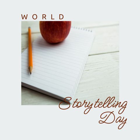 world storytelling day celebration concept with notebook - Download Free Stock Templates Pikwizard.com