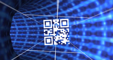 Flickering QR Code with Neon Tunnel Light Effect