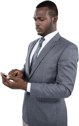 Transparent Background: Businessman Utilizing Smartphone - Download Free Stock Videos Pikwizard.com