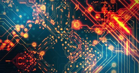 Abstract Glowing Circuit Board Technology Background - Download Free Stock Images Pikwizard.com