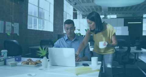 Business Coworkers Collaborating in Modern Office Workspace