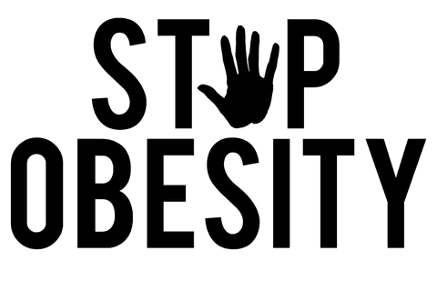 Stop obesity campaign on transparent background