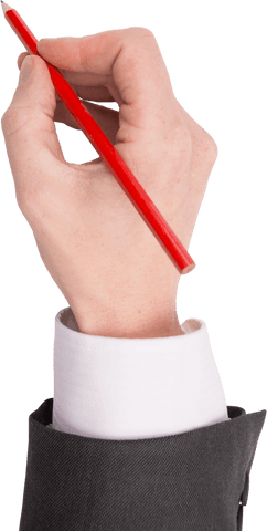 Businessman's Hand Holding Red Pencil on Transparent Background - Download Free Stock Videos Pikwizard.com