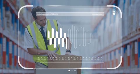 Warehouse Worker Handling Box with Digital Interface Overlay - Download Free Stock Images Pikwizard.com