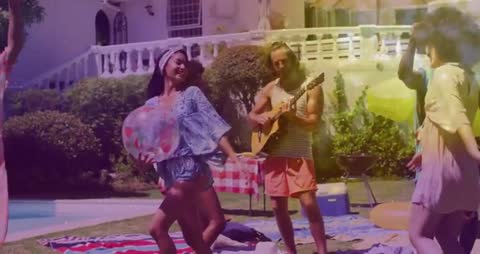 Vibrant Poolside Gathering with Friends and Summer Fun