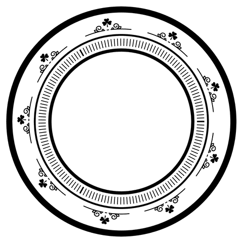 Transparent circle wreath with clovers and space