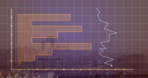 Cityscape with Digital Graphs Reflecting Data Analytics - Download Free Stock Images Pikwizard.com