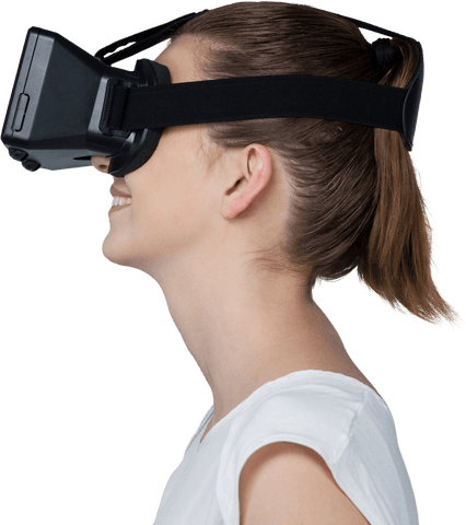 Transparent View of Woman Using a Virtual Reality Headset - Download Free Stock Videos Pikwizard.com