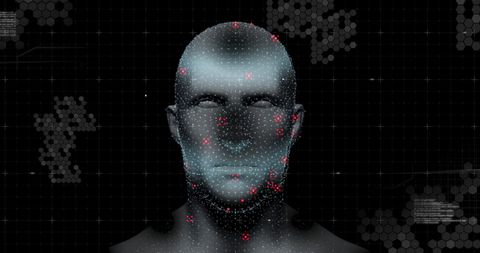 AI Technology Digital Human Head with Data Network - Download Free Stock Images Pikwizard.com