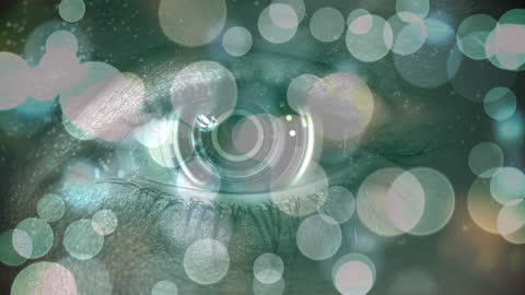 Eyes with Futuristic Bokeh and Light Effects