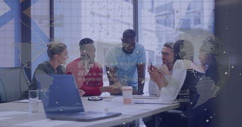 Business Professionals Collaborating on Data Strategy