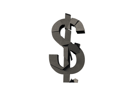 3D Broken Dollar Symbol on Transparent Background - Download Free Stock Videos Pikwizard.com