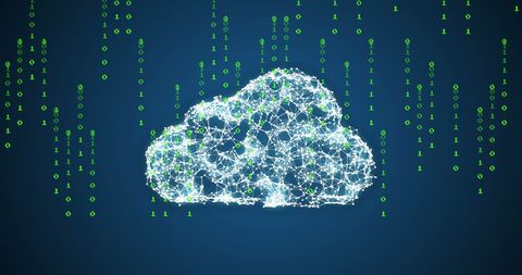 Digital Cloud with Falling Numbers on Blue Background - Download Free Stock Images Pikwizard.com