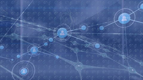 Global Network with Data Connections and Icons