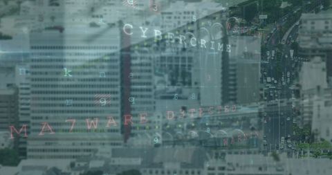 Cybersecurity Overlay on Urban Cityscape - Download Free Stock Images Pikwizard.com