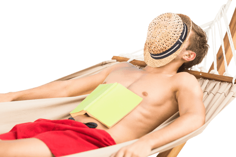 relaxed caucasian man in hammock with sun hat on transparent background - Download Free Stock Videos Pikwizard.com