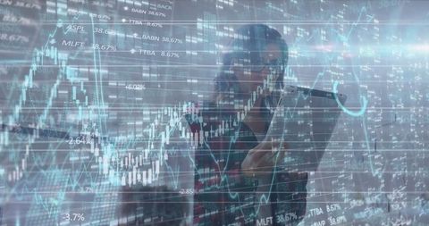 Businesswoman Analyzing Global Economy through Data Interface - Download Free Stock Images Pikwizard.com