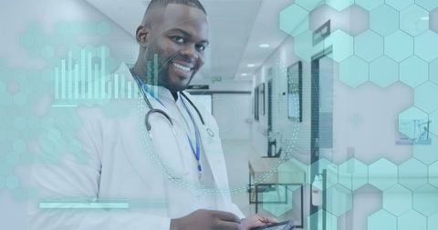 Smiling Doctor Analyzing Digital Medical Data in Hospital - Download Free Stock Images Pikwizard.com