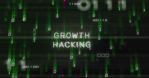growth hacking text with digital binary code background - Download Free Stock Images Pikwizard.com