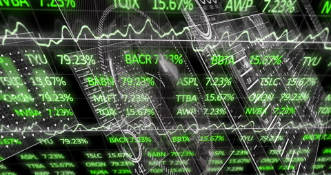 Animated Financial Data on Digital Display