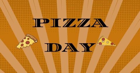 Pizza day celebration graphic with pizza icons