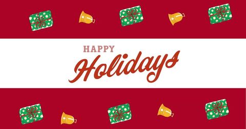 Happy holidays message with christmas decorations