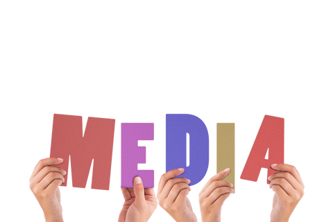 Transparent Hands Holding Colorful MEDIA Letters High - Download Free Stock Videos Pikwizard.com