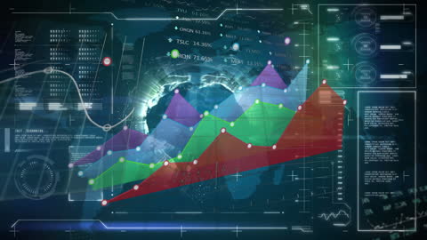 Digital Animation of Rising Global Market Trends on Dynamic Globe