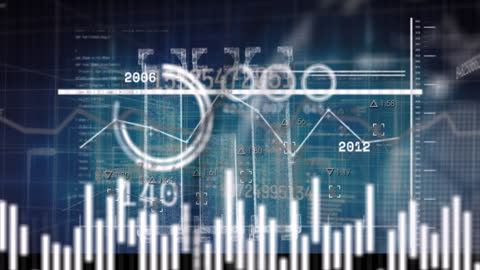 Futuristic Digital Interface Featuring Globe and Data Analysis